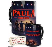 Taza personalizada con nombre y dedicatoria diseños inspirados en series y películas estilo retro ciencia ficción y cultura regalo original amigos dia del padre para cumpleaños y fans (BLACK EDITION)