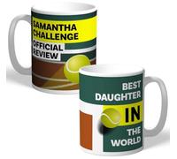 Taza personalizada con texto en inglés "Best Daughter in The World Hawk-Eye Challenge" para los fanáticos del tenis, regalo de Navidad y cumpleaños