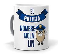 Taza Personalizada con Texto. Regalo Original. El policía... Mola un Huevo. Haz