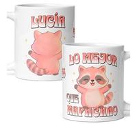 Taza Personalizada Divertida con Nombre Eres lo mejor que mapachao - Impresa en Ambas Caras Regalo Original y Personalizable 330ml (Mapache)