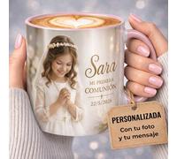 Taza Personalizada Foto Texto Regalo Recuerdo Emocional Original Ceramica 350ml Resistente Microondas Lavavajillas Diseño Unico Amor Familia Amigos Cumpleaños Sorpresa Especial (ROSA)