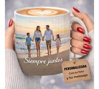 Taza Personalizada Foto Texto Regalo Recuerdo Emocional Original Ceramica 350ml Resistente Microondas Lavavajillas Diseño Unico Amor Familia Amigos Cumpleaños Sorpresa Especial (BLANCO)