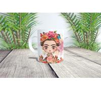 Taza personalizada Frida Kahlo "Pies para que los quiero si tengo alas para volar". Ideal para regalar a todas las mujeres de este mundo.