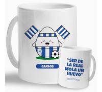 Taza Personalizada Fútbol R. Sociedad | Regalo Original para Aficionados del Fútbol Español | Taza de Cerámica | Taza para Desayuno, Café o Té | Regalo para Niños, Cumpleaños, Navidad (Sociedad)