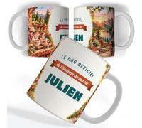 Taza Personalizada Hombre con Nombre, Acuarela 360° - Regalo Personalizado | Taza acuarela para él: chalet y lago de montaña alrededor, su nombre al centro, 4 estilos, 330 ml