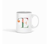 Taza Personalizada Inicial Floral Regalo Día de la Madre Pareja Novia Amiga Taza de Cerámica regalos originales (E)