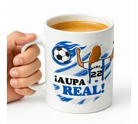 Taza personalizada para fans del fútbol de la Real - Con nombre y dorsal, regalo original - Xulisimo