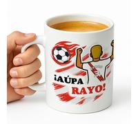 Taza personalizada para fans del fútbol del Rayo - Con nombre y dorsal, regalo original - Xulisimo