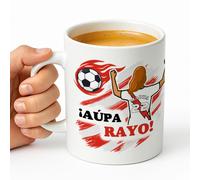 Taza personalizada para fans del fútbol del Rayo - Con nombre y dorsal, regalo original - Xulisimo