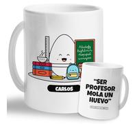 Taza Personalizada Ser Profe Mola Un Huevo | Regalo Original con Frases De Humor | Regalo Divertido Personalizado | Taza para Desayuno, Café o Té (Ser Profesor...)