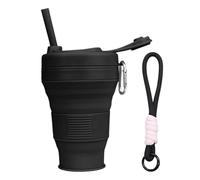 Taza Plegable De 1 Pieza, Cordón Para Botella De Agua De 1 Pieza, Taza De Viaje Plegable, Taza De Camping Portátil, Taza Plegable Con Tapa
