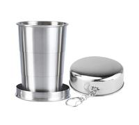 Taza Plegable De Acero Inoxidable - Taza Telescópica Portátil De Metal 304 Con Llavero, Vasos Ligeros De 70 A 250 Ml | Equipo De Viaje Resistente Al Calor Para Camping Picnic Y