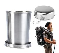 Taza Plegable De Acero Inoxidable - Taza Telescópica Portátil De Metal 304 Con Llavero, Vasos Ligeros De 70 A 250 Ml | Equipo De Viaje Resistente Al Calor Para Camping Picnic Y