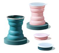 Taza plegable de silicona, taza de viaje retráctil y plegable