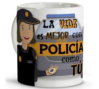Taza policía nacional. Tazas originales para regalar. Regalos originales de policia. Tazas personalizadas. Taza cerámica 330 ml.