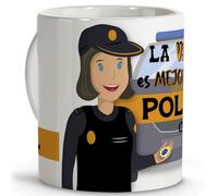 Taza policía nacional. Tazas personalizadas con nombre. Tazas originales para regalar. Regalos originales de policia. Taza cerámica 330 ml.