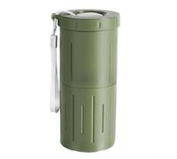 Taza portátil de doble compartimento con separador de conchas, impresión 3D para construcción de ácido poliláctico, estilo minimalista ligero para cocinar y comer al aire libre (verde)