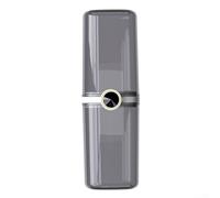 Taza portátil para cepillo de dientes con soporte para pasta de dientes para uso de viaje, se convierte en taza de enjuague bucal para mayor comodidad (negro)