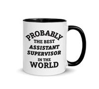 Taza Probablemente El Mejor Asistente De Supervisor Del Mundo - Asistente De Supervisor Coffee Mug Funny Tazas Cerámica Mug For Cocina Oficina Desayuno 330Ml