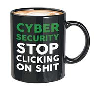 Taza programadora negra de 325 ml - Cyber Security Stop Clicking - Tech Progammer Ingeniero Informático Codificación Mecánica Eléctrica