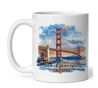 Taza Puente Golden Gate De San Francisco, Punto De Referencia De La Bahía De California Tazas De Café Cerámica Mug Únicas Taza De Cerámica For Regalo Desayuno Oficina 330Ml