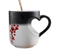 Taza que Cambia de Color con el Calor | Taza Romántica de Cerámica para Jugo y Té,Tazas de Cerámica Divertidas con Asa de Corazón y Cambio de Color | Para Mujeres, Hombres, Niños, Familia, Trabajo, Ho