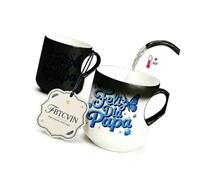 Taza que cambia de color para bebidas, taza de café reutilizable de cerámica de 301-400 ml para desayuno, té, cacao, uso en la cocina del hogar, taza de revelación térmica, vajilla para té, desayuno,