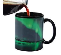Taza que cambia de color, taza de café de cerámica, divertida taza mágica, taza con diseño de luces del norte para niños, niñas, hombres y mujeres, idea de regalo única, vasos sensibles a la