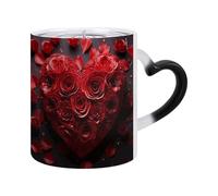 Taza que cambia de color - Taza que cambia con el calor de 325 ml | Taaza agua de gran capacidad, decoración del hogar con mango en forma de corazón, tazas románticas para beber café para té, latte,