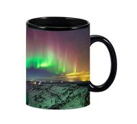 Taza que cambia de color,Taza sensible al cambio de calor | de cerámica que cambia el calor,Cool Coffee Tea Cambio de color mágico y diseño de auroras boreales para niños, niñas, hombres y mujere