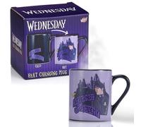 Taza que cambia el calor del miércoles | Café o té caliente revela la Academia Nevermore a la que asistió Wednesday Addams | Taza oficial para los fanáticos de la serie Wednesday en Netflix