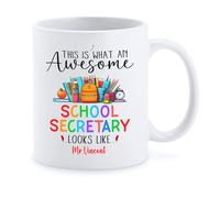 Taza ¡Qué Secretaria Escolar Tan Genial! Mug Personalizada Tazas De Café Cerámica Tazas Para Hogar Cocina Desayuno 330Ml