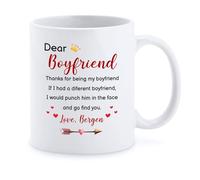 Taza Querido Novio, Gracias Por Ser Mi Novio. Coffee Mug Personalizada Taza De Cerámica Únicas Tazas Para Desayuno Cocina Oficina 330Ml