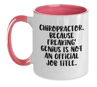Taza Quiropráctico. Porque Ser Un Genio No Es Un Título Oficial. Mug Cerámica Tazas De Café Funny Coffee Mug For Oficina Cocina Hogar 330Ml