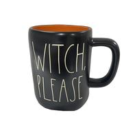 Taza Rae Dunn WITCH PLEASE Naranja interior - HALLOWEEN - Cer mica