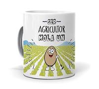 Taza Regalo Personalizado y Divertido Agricultor. Ser Agricultor Mola un Huevo. Cerámica AAA - 350 ml.