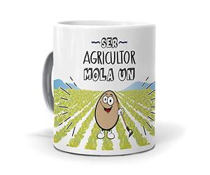 Taza Regalo Personalizado y Divertido Agricultor. Ser Agricultor Mola un Huevo. Cerámica AAA - 350 ml.