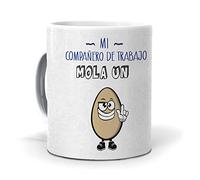 Taza Regalo Personalizado y Divertido compañeros de Trabajo. Mi compañero de Trabajo Mola un Huevo. Cerámica AAA - 350 ml.