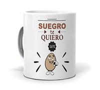 Taza Regalo Personalizado y Divertido suegro. Suegro te Quiero un Huevo. Cerámica AAA - 350 ml.