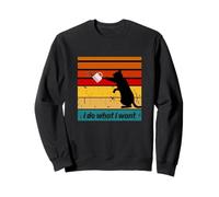 Taza roja divertida con diseño de gato retro para los amantes del café Sudadera