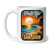 Taza San Juan, Porto Rico Colorido Taza De Cerámica Diseño Mug Para Familiare Oficina Amiga
