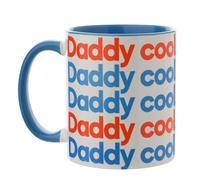 Taza Say It with Songs blanco/rojo/azul - Daddy Cool - Boney M. - Escanea el código QR y reproduce en Spotify, YouTube y más - Artículos para el hogar, cocina, té, café y taza de regalo. 312 ml.