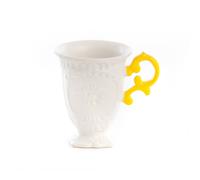 Taza SELETTI I-Wares, blanca / amarilla, 300 ml, porcelana