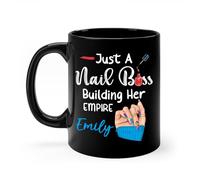 Taza Solo Una Jefa De Uñas Construyendo Su Imperio Negro Tazas Personalizada Tazas De Café Premium Taza De Cerámica Hogar Para Desayuno Cocina 330Ml