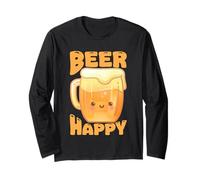 Taza Sonriente con Texto en inglés «Beer Happy Cute Smiling Mug Manga Larga