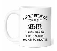 Taza Sonrío Porque Eres Mi Alma Gemela Tazas De Café Premium Taza De Cerámica Únicas Mug For Regalo Desayuno Oficina 330Ml