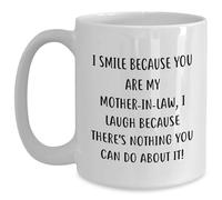 Taza 'Sonrío Porque Eres Mi Suegra, Me Río Porque No Hay Nada Que Puedas Hacer Al Respecto!' Tazas De Café Cerámica Mug Únicas Taza De Cerámica For Hogar Desayuno Regalo 330Ml