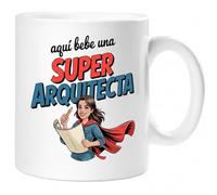 Taza SUPER ARQUITECTA - Regalo Original para ARQUITECTA | Taza de Cerámica 325ml con Diseño Superhéroe | Apta Microondas y Lavavajillas