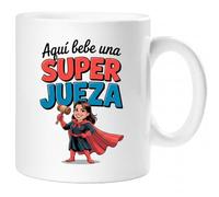 Taza SUPER JUEZA - Regalo Original para JUEZA | Taza de Cerámica 325ml con Diseño Superhéroe | Apta Microondas y Lavavajillas