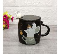 Taza Taza De Café Regalo Taza De Café Creativa De Ratón De Dibujos Animados De 400 Ml Con Tapa, Cuchara, Cerámica, Tazas De Animales, Artículos Para Beber, Café, Leche, Tazas De Té, Regalos Novedos